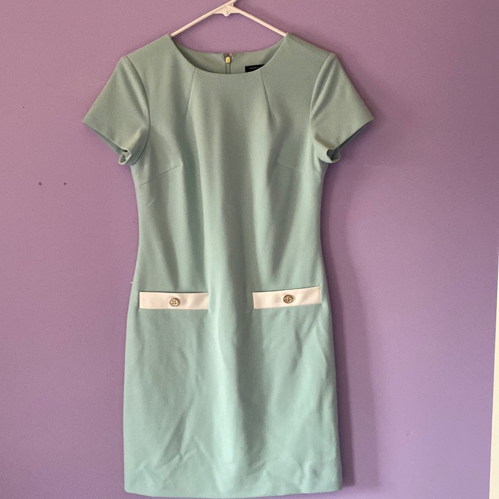 Tommy Hilfiger Mint Green and White Mini Dress